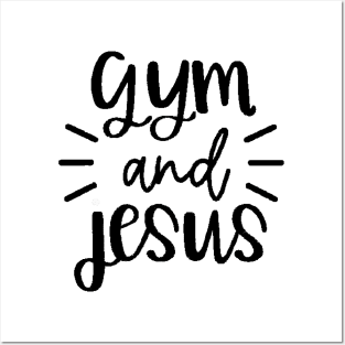 Gym And Jesus , Workout , Sport , Cute Gym, Gym Gift, Positive Sport , Motivational Posters and Art